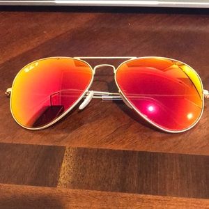Ray-Ban Aviator (P) - Orange Lens Gold Frame